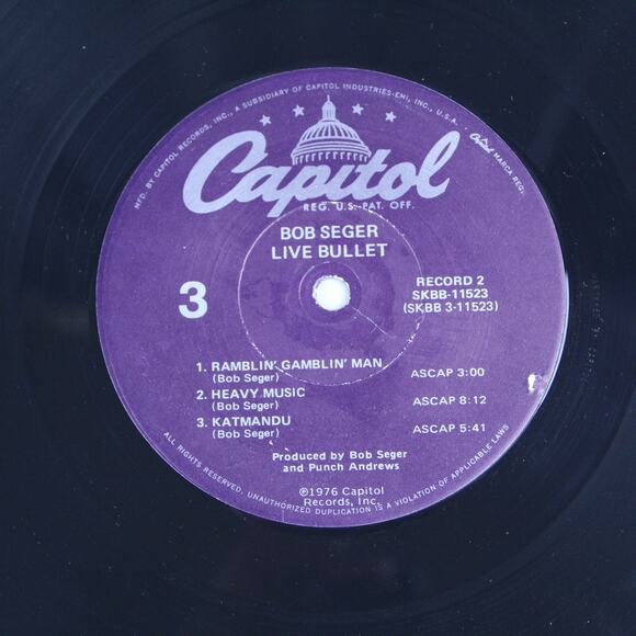 Bob Seger & The Silver Bullet Band Live Bullet 2 LP Vinyl Capitol SKBB-11523 - Picture 9 of 12